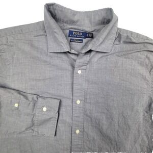 Polo Ralph Lauren Shirt XL Slim Fit Stretch Cotton Gray Long Sleeve Button Up